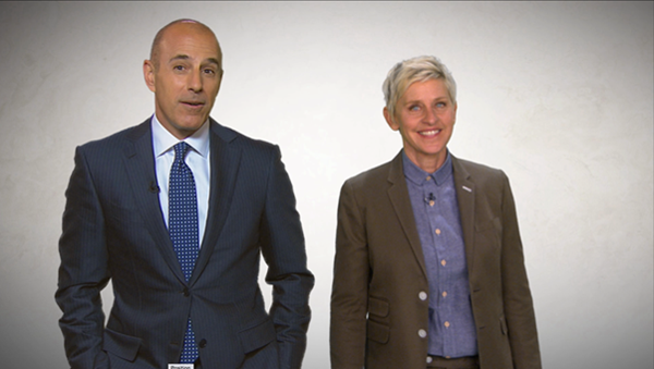 Ellen DeGeneres & Matt Lauer finally call a truce at the 42nd Annual Daytime Emmy Awards