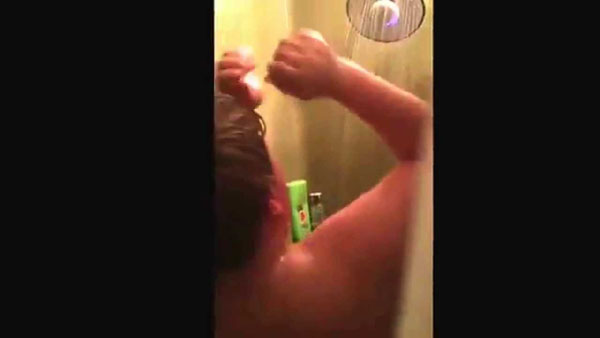 Parents can't keep 12 year old out of the shower and found out why.