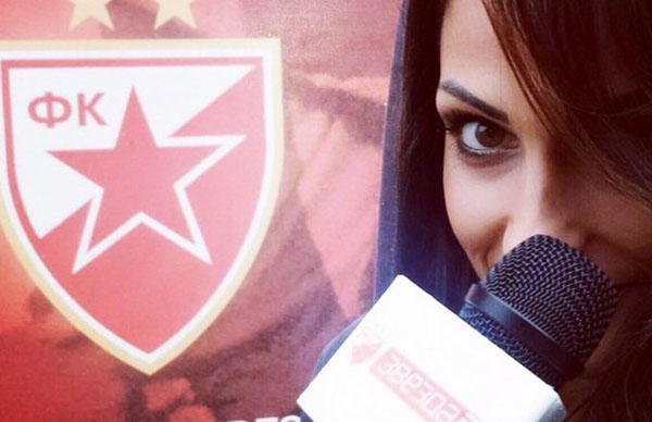 Serbian soccer reporter asked to leave the sideline bc she is too attractive!