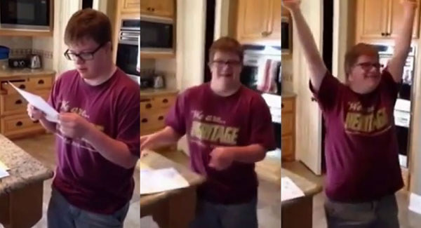 Teen with down syndrome gets his FIRST job!