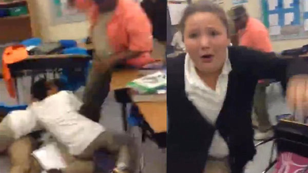 VIRAL: Teacher Breaks Up Fight With A Belt