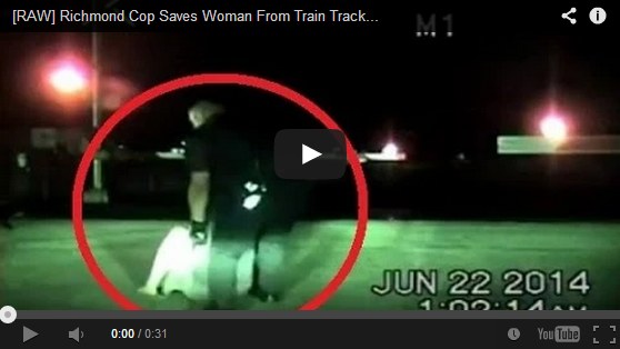 Watch: Richmond Cop Saves Woman From Train Tracks | Texas Police Officer Rescues Suicidal Woman