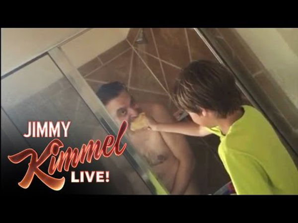 #WATCH: Kids Dump Breakfast on Showering Dads for Kimmel’s Father’s Day Prank